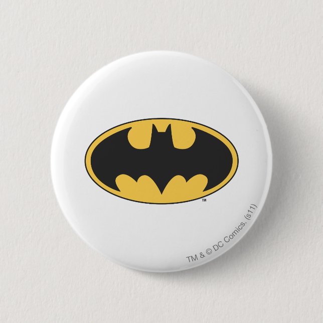 Macaron Rond 5 Cm Symbole Batman | Logo ovale (Devant)