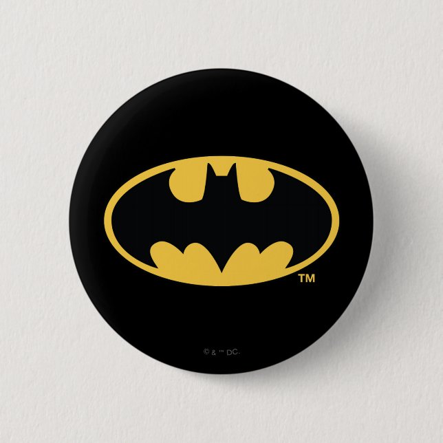 Macaron Rond 5 Cm Symbole Batman | Logo ovale (Devant)