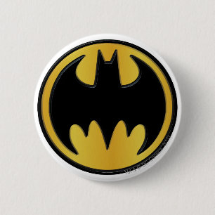 Macaron Rond 5 Cm Symbole Batman   Logo rond classique