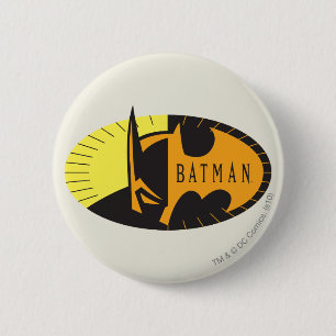 Macaron Rond 5 Cm Symbole Batman   Logo Silhouette