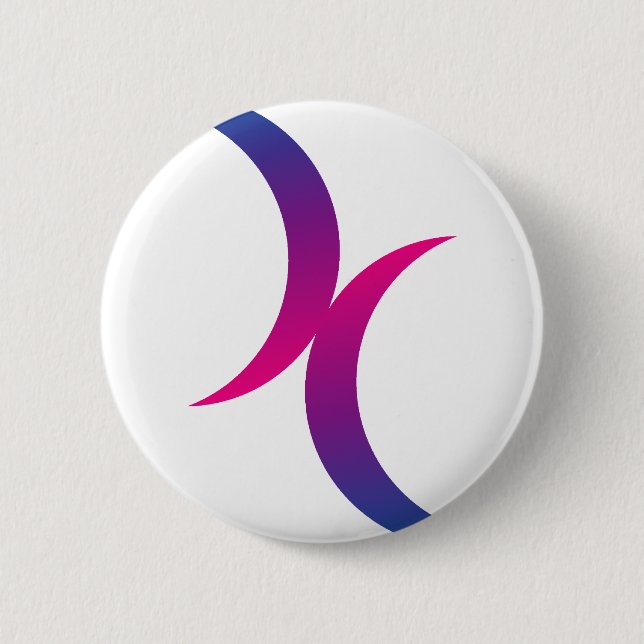 Macaron Rond 5 Cm Symbole bisexuel de lune (Devant)