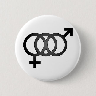 Macaron Rond 5 Cm Symbole bisexuel noir