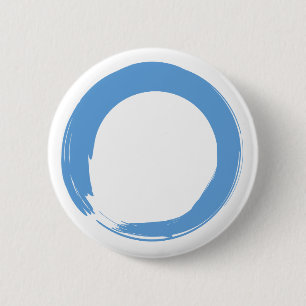 Macaron Rond 5 Cm Symbole bleu ciel Zen