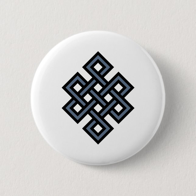 Macaron Rond 5 Cm Symbole bouddhiste Bouddha d'éternité sans fin de (Devant)