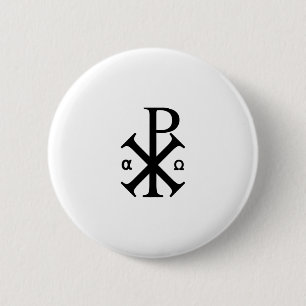 Macaron Rond 5 Cm Symbole chrétien de Chi Rho