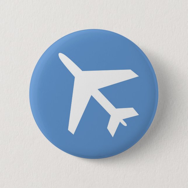 Macaron Rond 5 Cm Symbole d'aéroport (Devant)