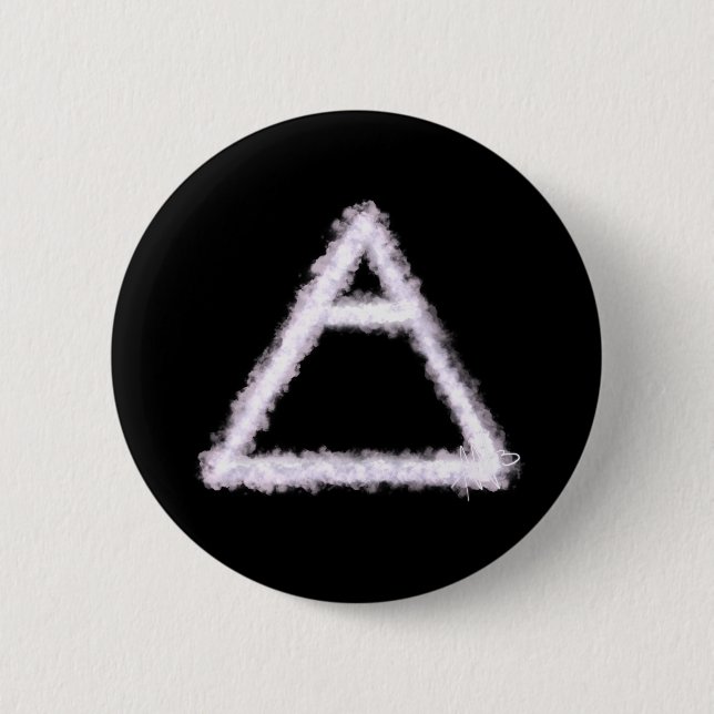 Macaron Rond 5 Cm Symbole d'alchimie de l'élément d'air émietté (Devant)