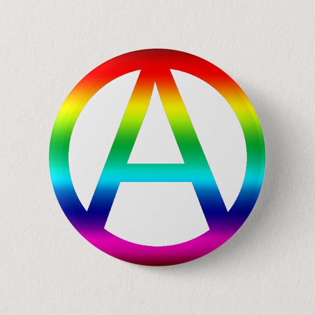 Macaron Rond 5 Cm Symbole d'anarchie d'arc-en-ciel (Devant)