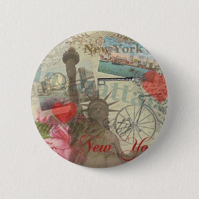 Macaron Rond 5 Cm Symbole d'Art de New York (Devant)