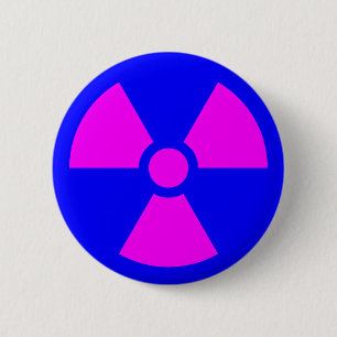 Macaron Rond 5 Cm Symbole d'avertissement de rayonnement