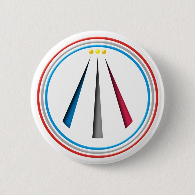 Macaron Rond 5 Cm Symbole d'Awen Neo Druiden Barden (Devant)