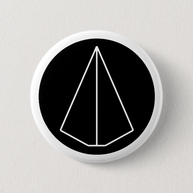 MACARON ROND 5 CM SYMBOLE DE DECA - AVION DE PAPIER (Devant)