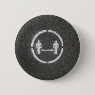 Macaron Rond 5 Cm Symbole de distance sociale