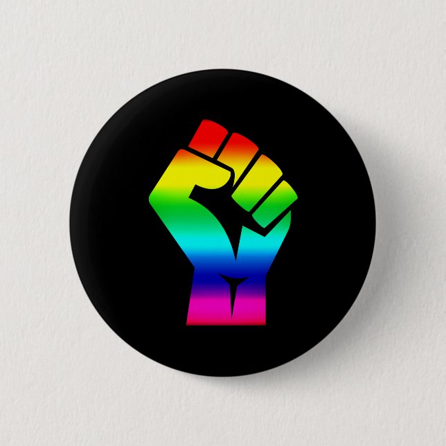 Macaron Rond 5 Cm Symbole de la matière noire Antiracisme LGBTQ Arc- (Devant)