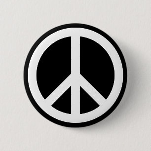 Macaron Rond 5 Cm Symbole de la paix blanche