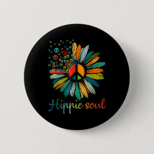 Macaron Rond 5 Cm SYMBOLE DE LA PAIX DE Daisy Hippie Soul AMATEURS D