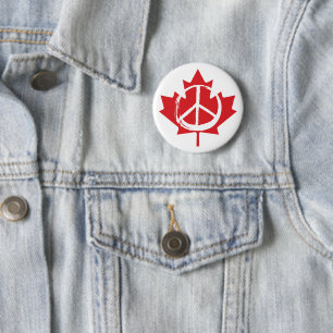 Macaron Rond 5 Cm Symbole de la Paix Le Canada n'est pas à vendre au