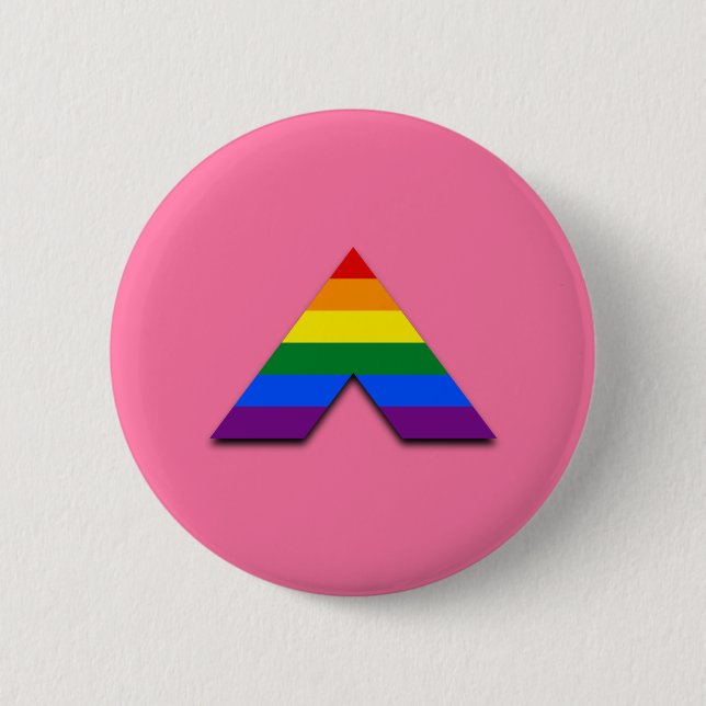 Macaron Rond 5 Cm Symbole de la pyramide de l'alliage droit LGBT (Devant)