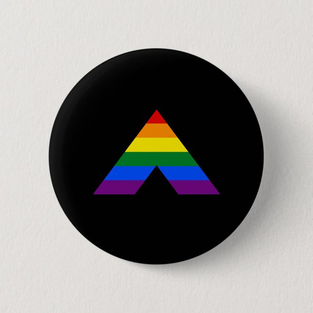Macaron Rond 5 Cm Symbole de la pyramide de l'alliage droit LGBT (Devant)