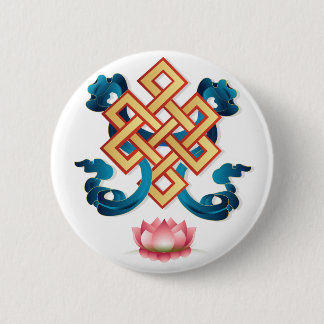 Macaron Rond 5 Cm Symbole de la religion mongole noeud sans fin pour