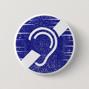 Macaron Rond 5 Cm Symbole de la surdité et de la malentendante