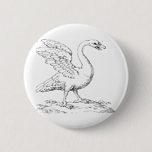 Macaron Rond 5 Cm Symbole de l'amour et de la fidélité Swan Fine Art