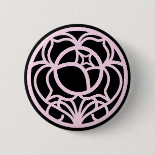 Macaron Rond 5 Cm Symbole de l'anneau de la crête Rose d'Utena