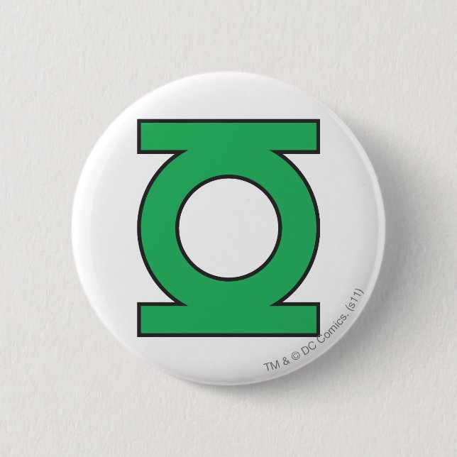 Macaron Rond 5 Cm Symbole de lanterne vert (Devant)