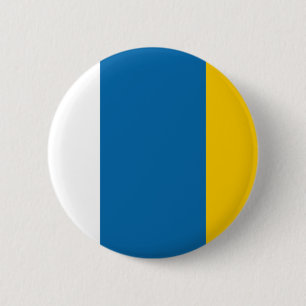 Macaron Rond 5 Cm Symbole de l'espagne du drapeau des Îles Canaries
