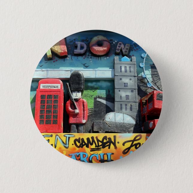 Macaron Rond 5 Cm Symbole de Londres (Devant)