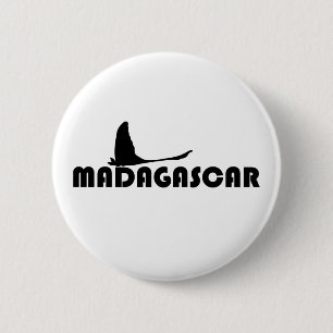 Macaron Rond 5 Cm Symbole de Madagascar - Moth Comet, voyage