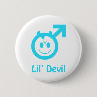 Macaron Rond 5 Cm Symbole de mâle de diable de Lil de bleus layette