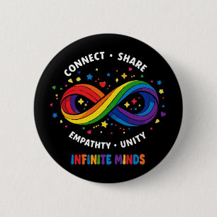 Macaron Rond 5 Cm Symbole de neurodiversité Rainbow Infinity - Infin