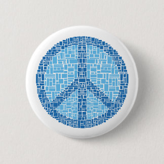 Macaron Rond 5 Cm Symbole de paix (bleu)