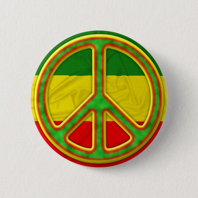 Macaron Rond 5 Cm Symbole de paix de Rasta (Devant)