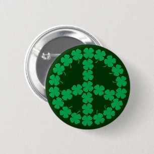 Macaron Rond 5 Cm Symbole de paix de shamrock