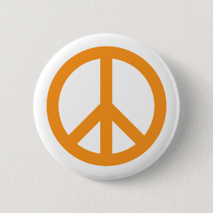 Macaron Rond 5 Cm Symbole de paix - orange