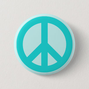 Macaron Rond 5 Cm Symbole de paix Soft Aqua