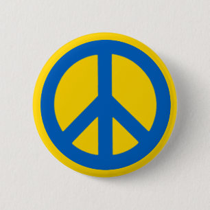 Macaron Rond 5 Cm SYMBOLE DE PAIX Ukraine