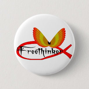 Macaron Rond 5 Cm Symbole de poissons de Freethinking