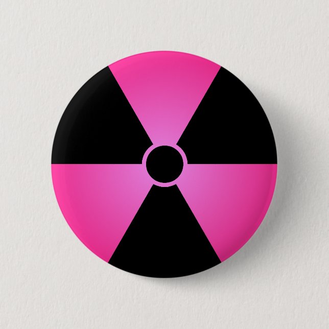 Macaron Rond 5 Cm Symbole de rayonnement rose (Devant)