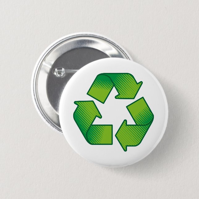 Macaron Rond 5 Cm Symbole de recyclage (Devant & derrière)