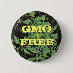 Macaron Rond 5 Cm SYMBOLE DE SÉCURITÉ Plante de tomates OGM HÉRITAGE