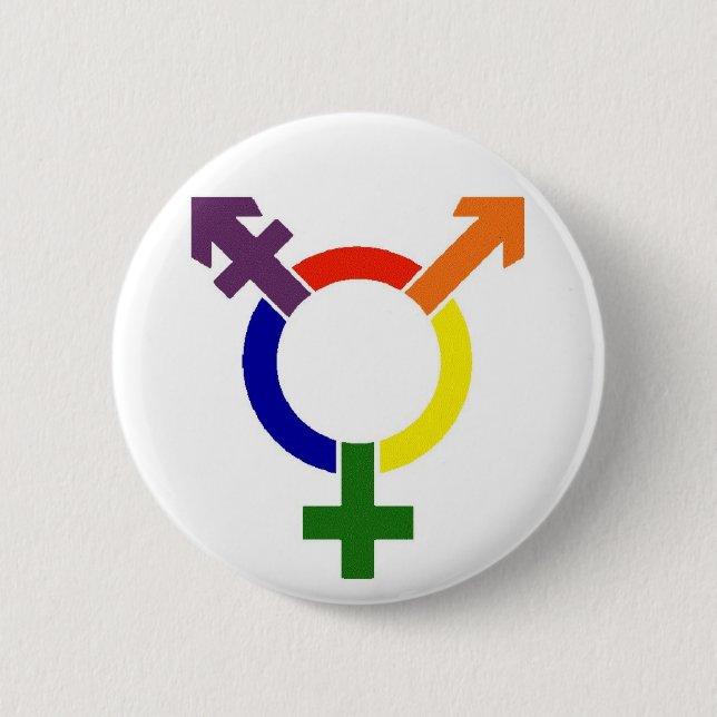 Macaron Rond 5 Cm Symbole de transsexuel (Devant)
