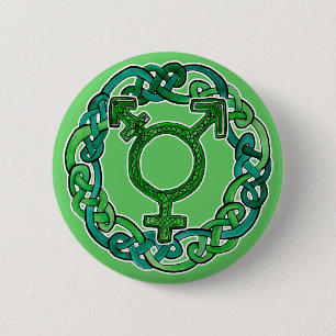 Macaron Rond 5 Cm Symbole de transsexuel de Knotwork de Celtic