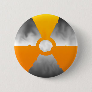 Macaron Rond 5 Cm Symbole de Trefoil nucléaire
