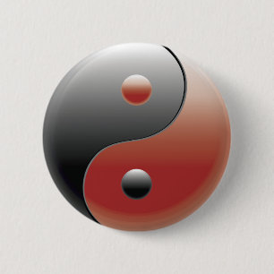 Macaron Rond 5 Cm Symbole de Yin Yang - signe de Yin Yang
