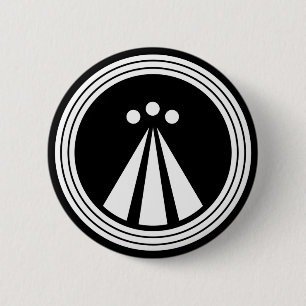 Macaron Rond 5 Cm Symbole d'OBOD sur le noir