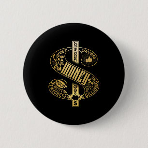 Macaron Rond 5 Cm Symbole Dollar Richesse Et Succès Motivationnel