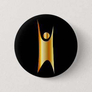 Macaron Rond 5 Cm Symbole d'or d'humanisme